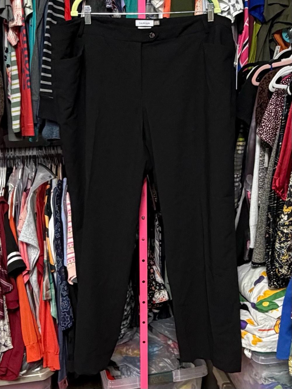 Calvin Klein women’s plus size 20 Wide leg pants Solid Dark Black Modern Fit $90